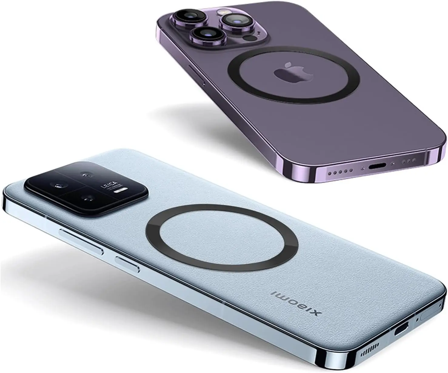 ملصق عام بحلقة معدنية للشاحن المغناطيسي ، متوافق مع iPhone ، وAndroid ، وجميع الهواتف المحمولة ، 3 * *