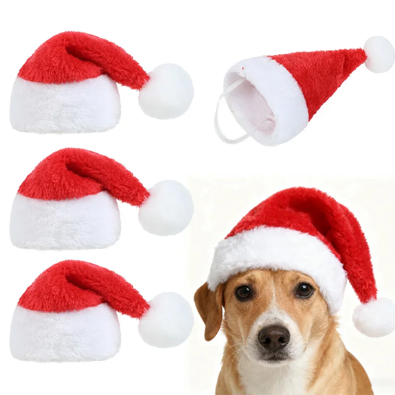 1Pc Adjustable Elastic Pet Christmas Hat Cute Holiday Head Accessory Doll Christmas Party Photo Prop Pet Costume Decor