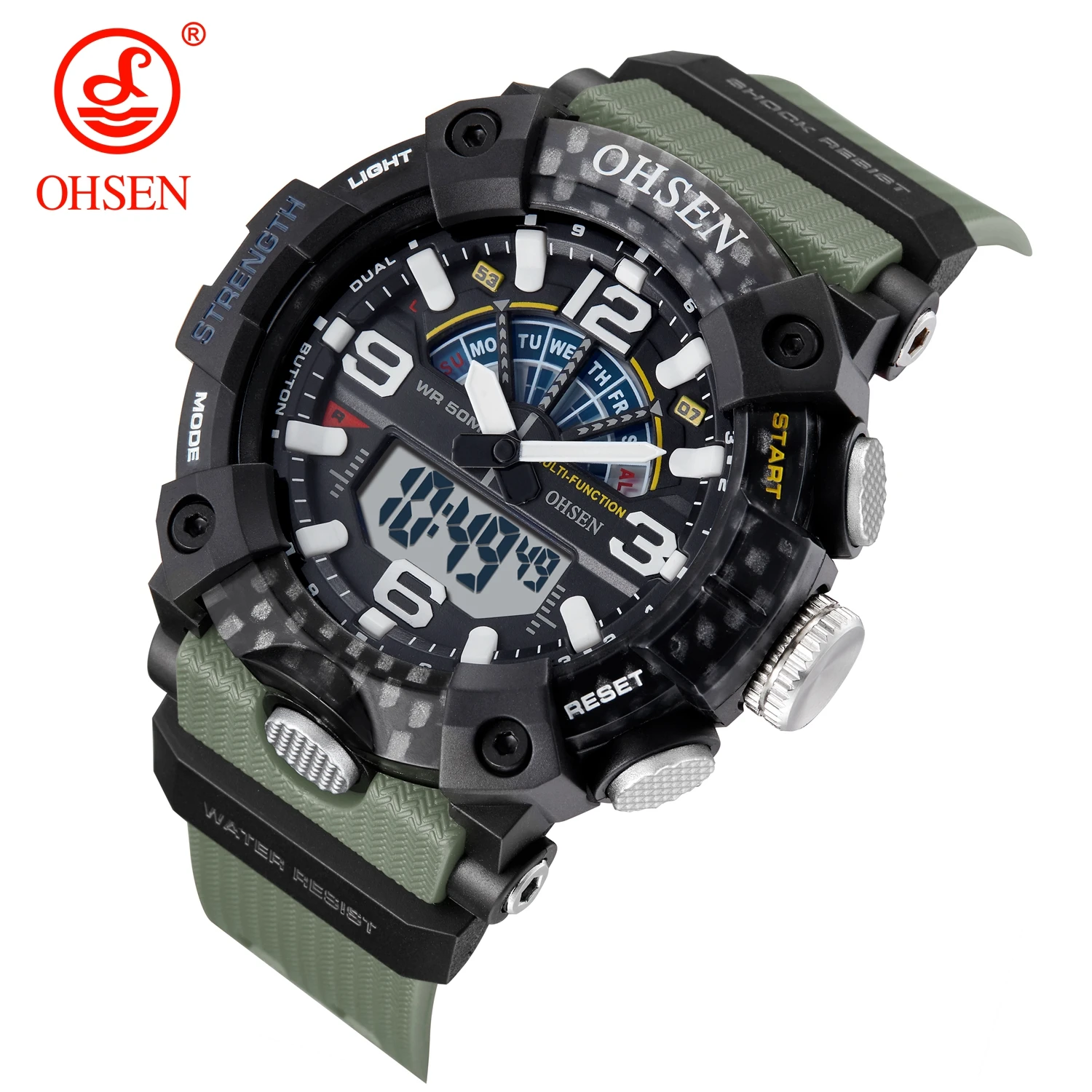 Outdoor Sport Watch for Men Waterproof Red Military Digital Wristwatches Relogio Masculino Tactical Dual Time Quartz Clocks