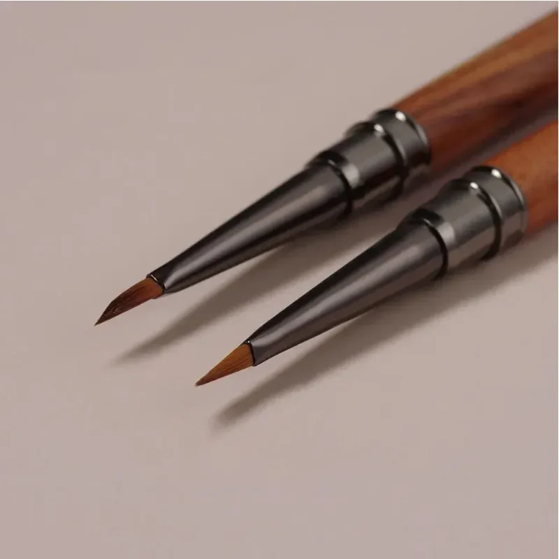 Ronde houten handvat driehoekige bloemblaadje nagelborstel acryl nail art voering borstel strepen raster bloem schilderij tekening pen manicure 2026