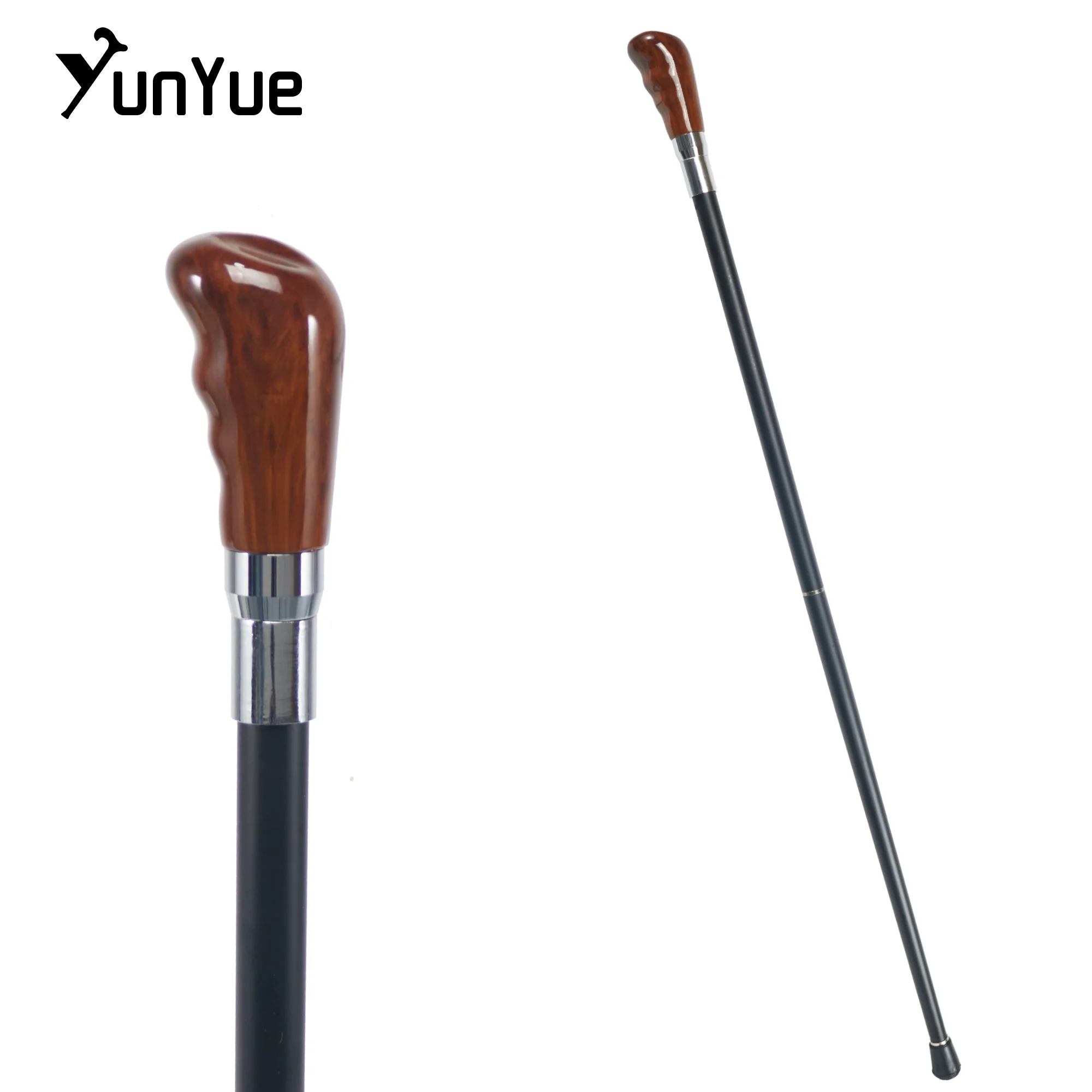 Round Handle with Wood Grain Handle Fashion Walking Stick for Party Decorative Walking Canes Gentlemen Elegant Vintage Crutch