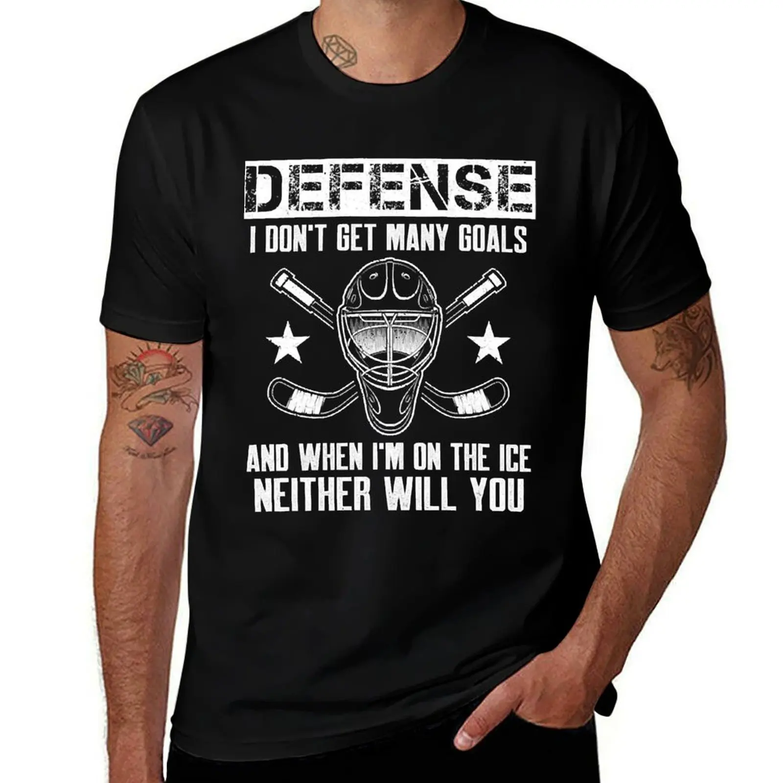 Funny Ice Hockey Defenseman Goalkeeper Quote T-Shirt Dry Fit Athletic Short Sleeve Shirt T-Shirt