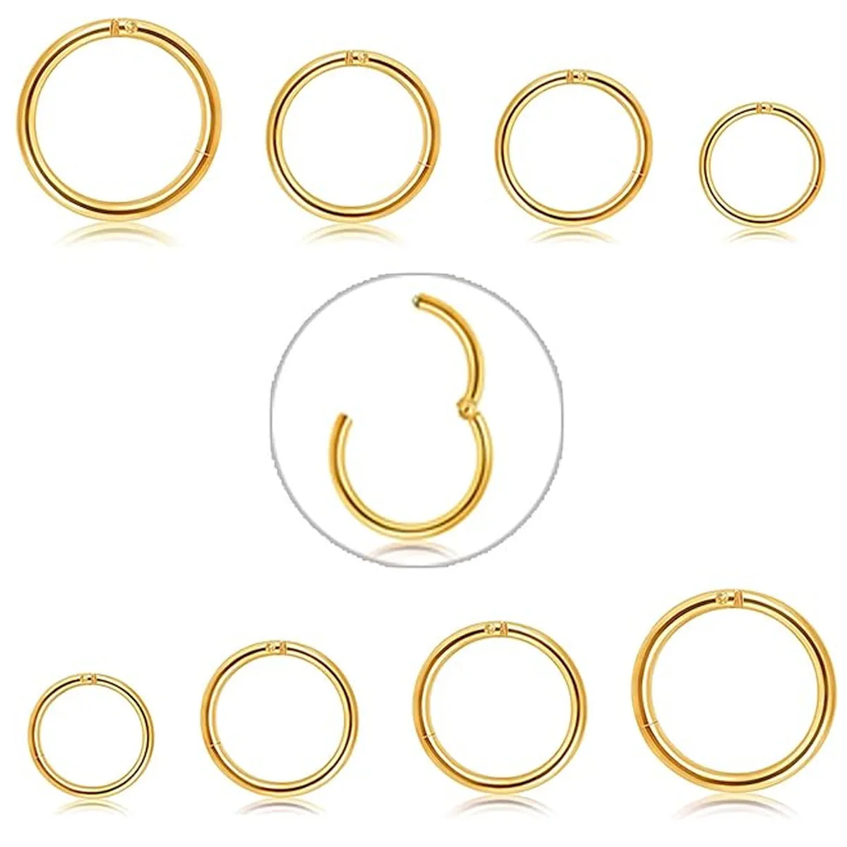 10 Pcs Lot Stainless Steel Interface Ring Closed Ring Seamless Earrings For Men And Women 16G 3 Colors For Choose