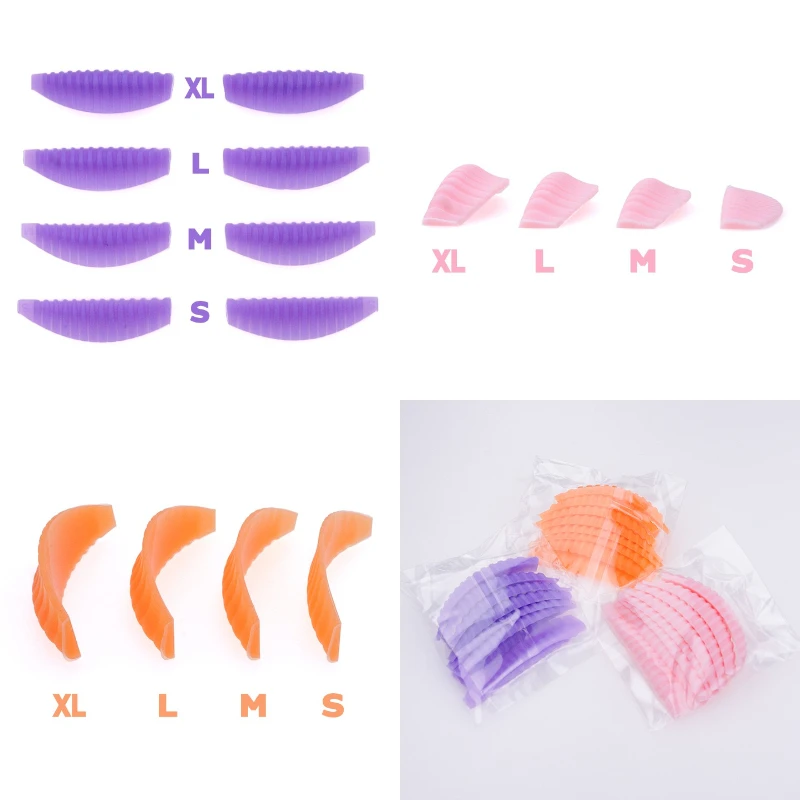 4Pairs Herbruikbare Wimper Lifting Siliconen Lamineren Pad Verticale Streep Wimpers Perm Staven 3D Wimperkruller Makeup Tools