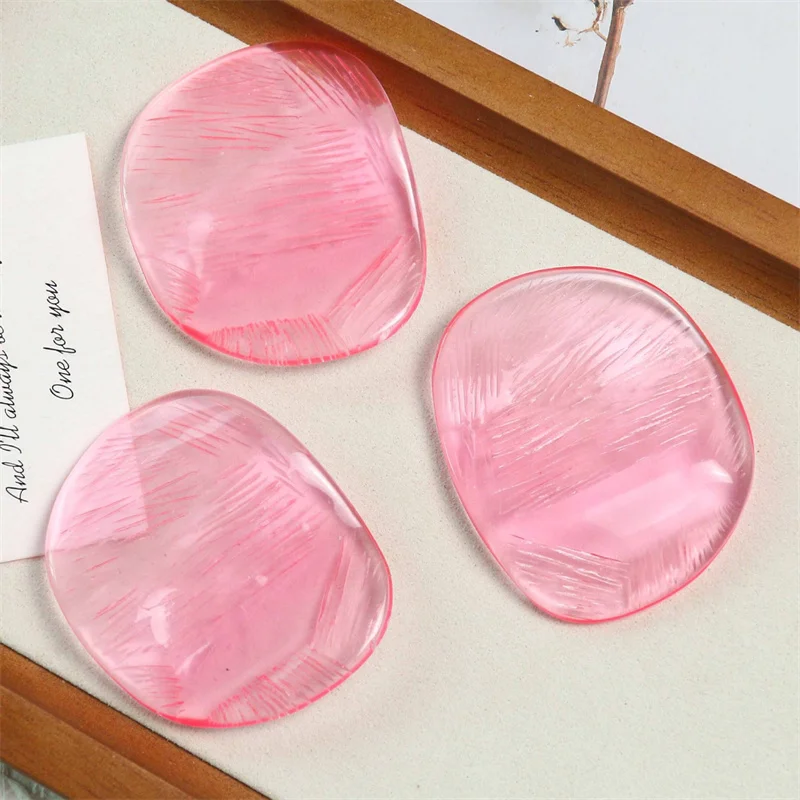 Freies verschiffen 30 teile/los rosa farbe druck geometrie Unregelmäßige oval form acryl perlen diy schmuck zubehör