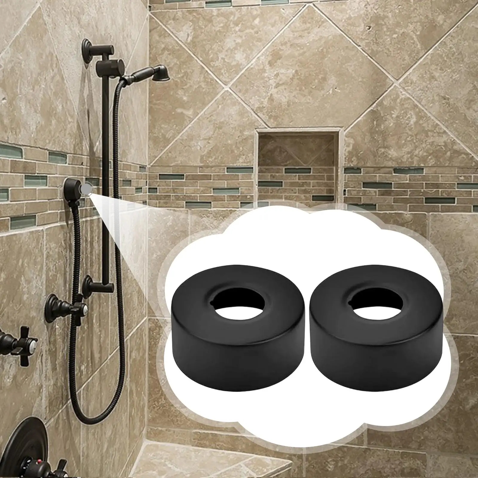 Escutcheon Flange Plate Pipe Cover Stainless Steel Functional Decoration Faucet Valve Trim for Bathroom and Kitchen Use