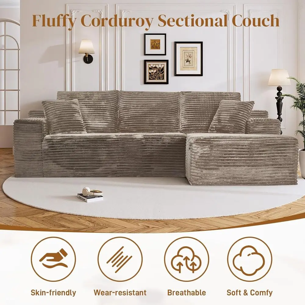 أريكة كرسي قصير بني مع مساند للذراعين واسعة، جلوس عميق، رغوة الذاكرة، سهلة التجميع، مثالية للمساحات الصغيرة