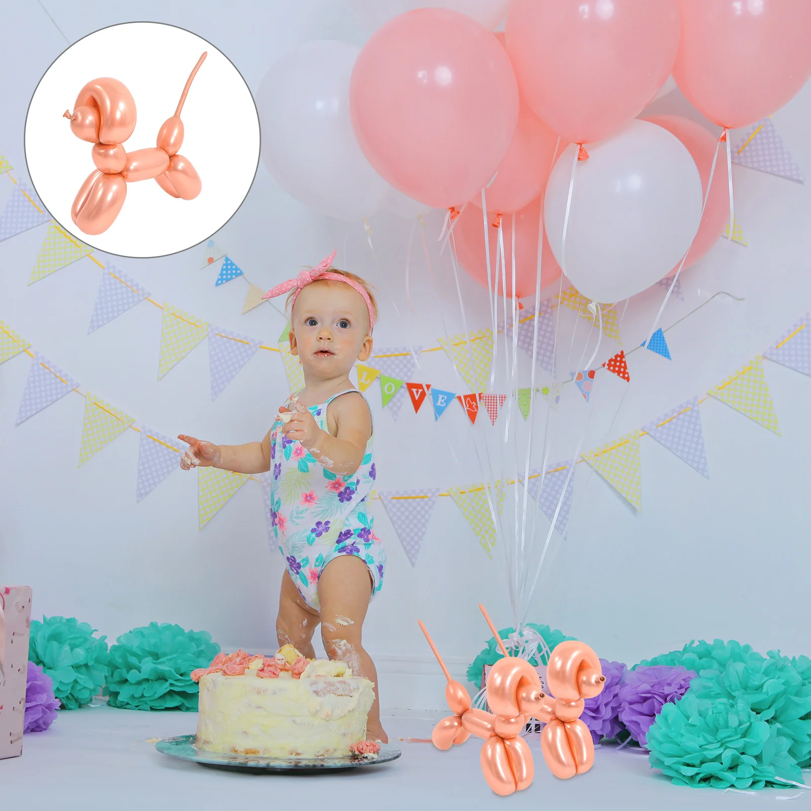 

100Pcs Metallic Long Strip Balloons Thick Latex Twisting Balloons Party Decor Wedding Birthday Festival Celebration Supplies