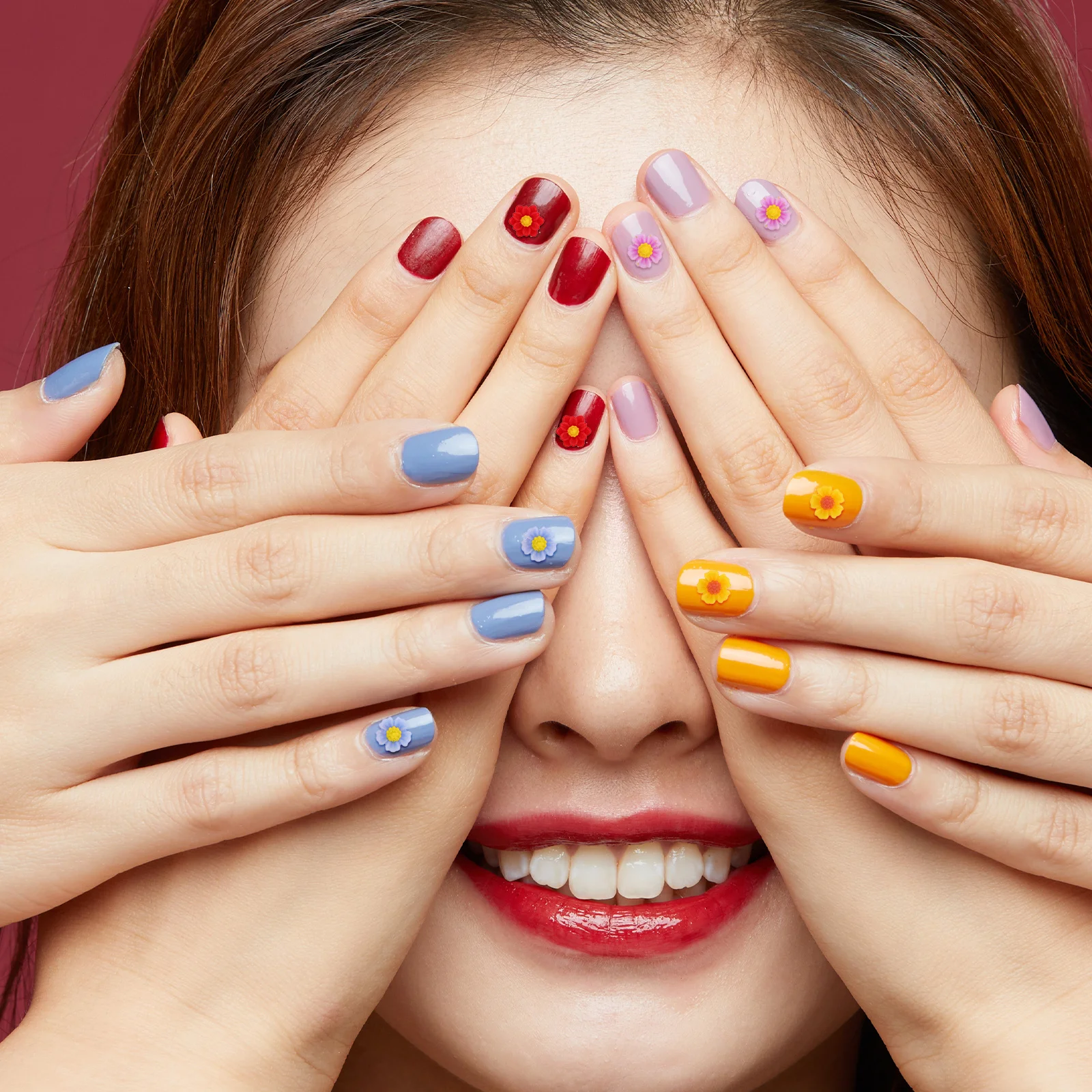 

300pcs Resin Small Flower Embellishments 6Mm Mini Craft Flowers For Diy Scrapbooking Nail Art Phone Case Decoration Flatback