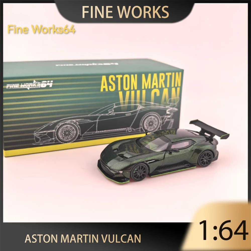 

Fine Works 1:64 Aston Martin Vulcan Pearlescent Gradient Green APAxpo 2025 Limited Version Alloy Car Model Chase Collection Gift
