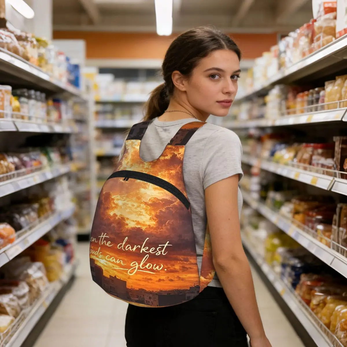 Even The Darkest Clouds Can Glow Backpack Student BookBag Kids Storage School Bag Laptop Shoulder Bags for Boys Girls