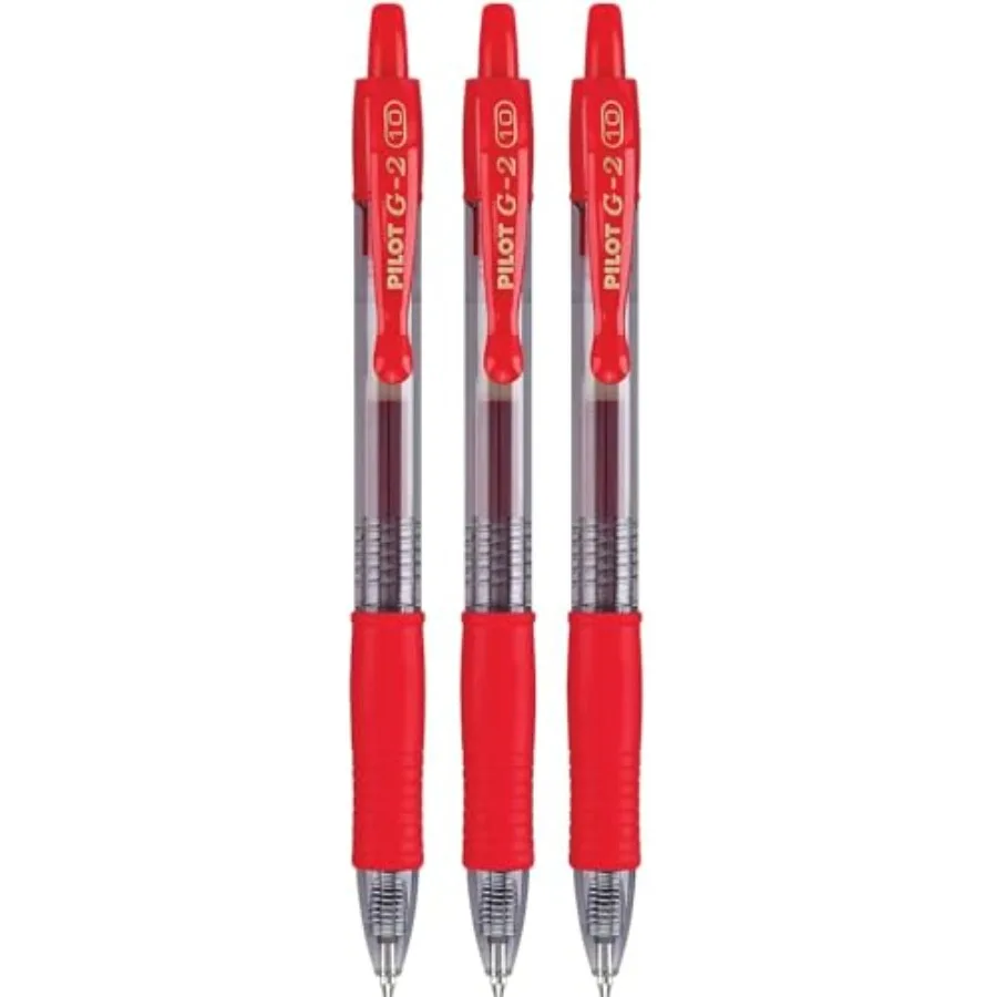 

G2 Premium Refillable and Retractable Rolling Ball Gel Pens, 1.0mm Bold Point, Red, 3-Pack