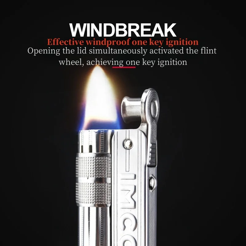 

IMCO Stainless Steel Kerosene Lighter Creative Retro Compact Portable Trench Lighter Vintage Nostalgia Global Style Men's Gift