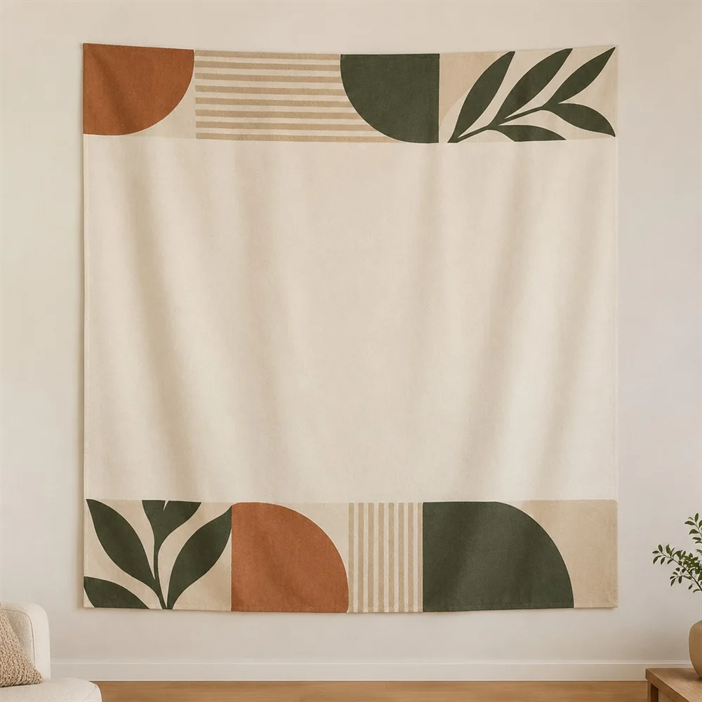 VIKAMA Minimal Geometry Twin Bands Modern Tapestry Wall Hanging, Aesthetic Modern Room Decor Tapestries for Living Room Bedroom
