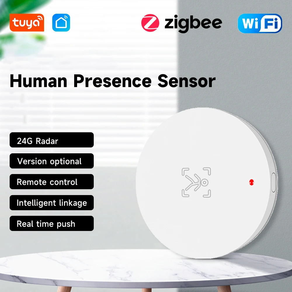 Tuya Wifi/Zigbee Human Presence Beam Detector Person High Precision Rader Detection Motion Static Sensors Support Smart Life