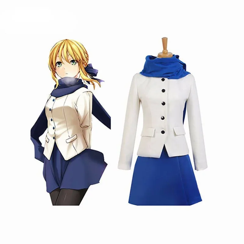 

New Fashion Fate Stay Night Saber School Uniform Cosplay Brand Costumes Customize for adults and kids