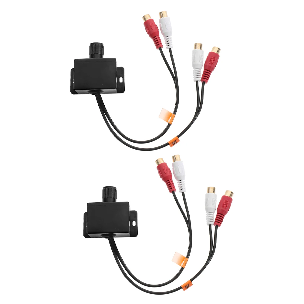

2pcs RCA Audio Adjuster Universal Car Amplifier Copper Core Bass Knob Volume Control High Fidelity Audio Speaker