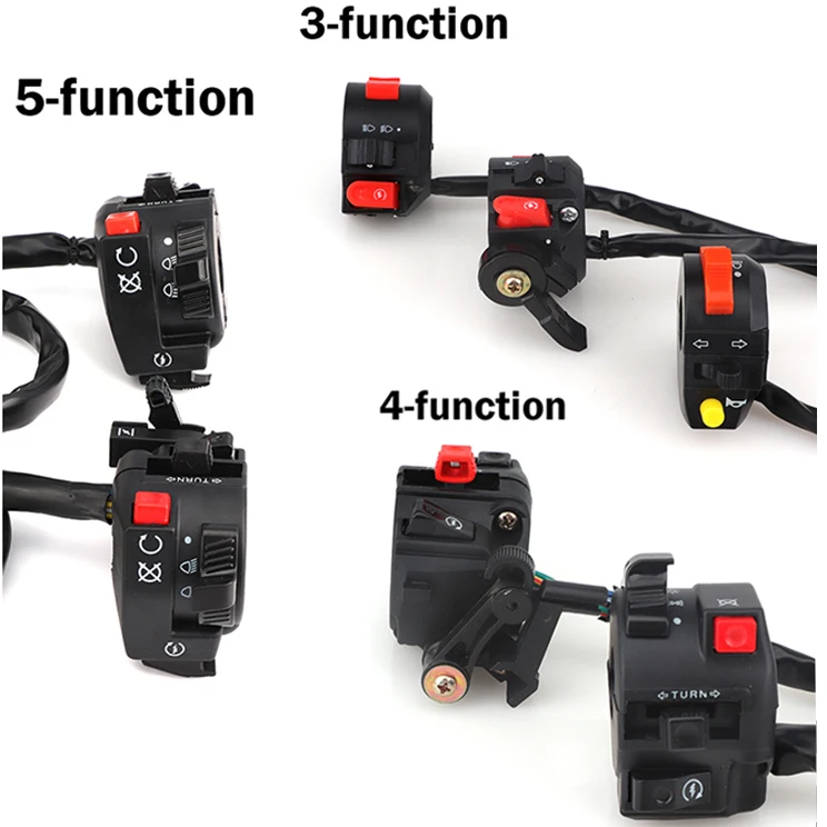 Interruptor de partida elétrica com feixe hi-lo, 3/4/5 funções, para 50cc 70cc 90cc 110cc 125cc 150cc atv quad pit bike buggy go kart
