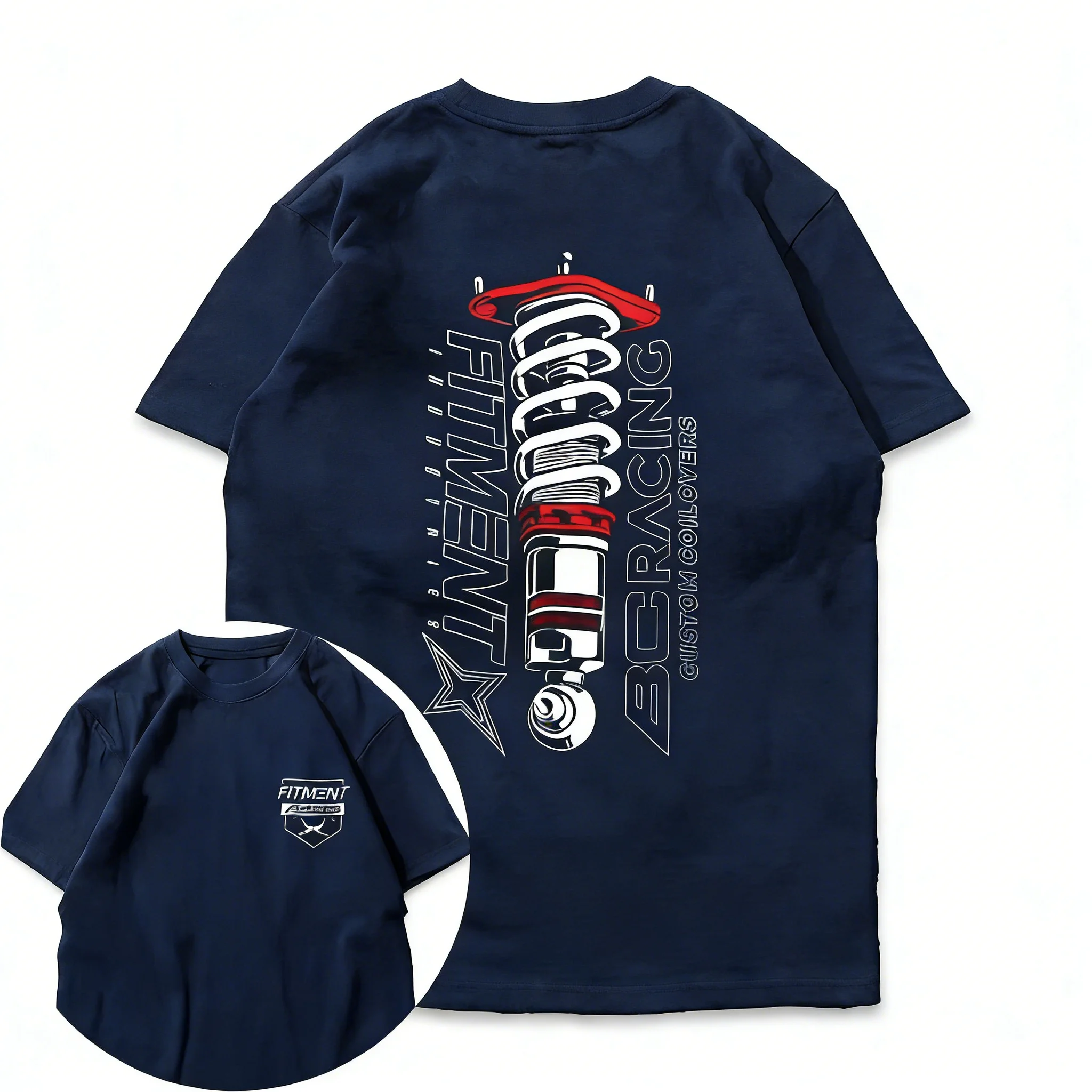 2026 Sommer Reine Baumwolle Schwergewichts-T-Shirt im amerikanischen Stil, BC Kurzarm, Car Modified, locker sitzend, mit gedrehtem Halsausschnitt, vielseitig