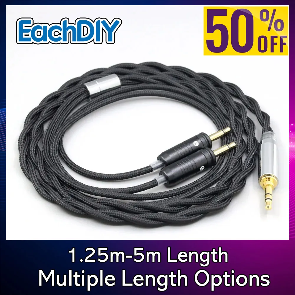 نايلون 99% الفضة النقية البلاديوم الجرافين الذهب درع سماعة كابل ل البؤري واضح Elear Elex Elegia Stellia المزدوج 3.5 مللي متر 8315