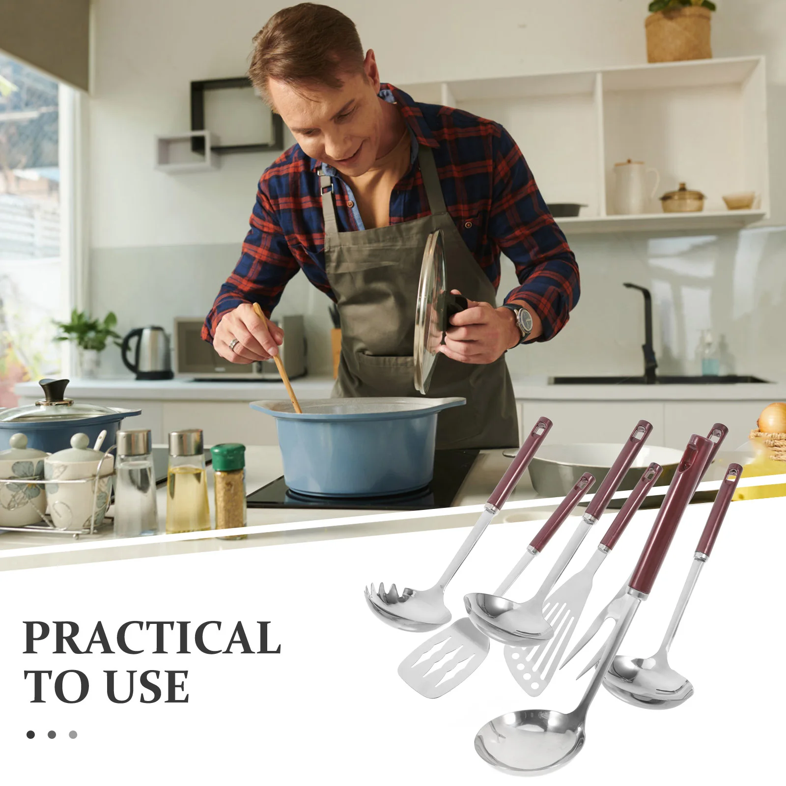 

1 комплект лопаток из нержавеющей стали, термостойкая кухонная утварь премиум-класса для кухни, домашнего использования в ресторане