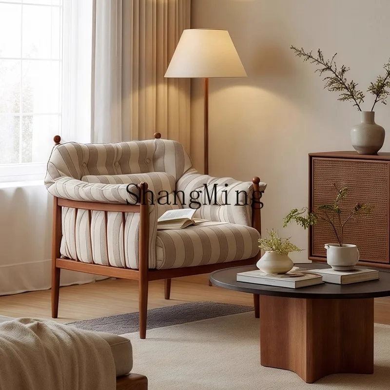 

ZYY medieval style single sofa chair size home living room backrest casual fabric striped chair