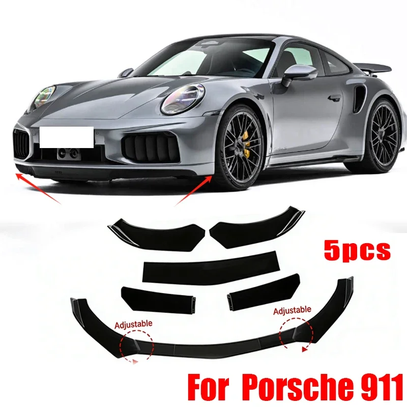 

5Pcs ABS Material Universal Car Front Bumper Separator Bumper Lip Body Kit Duck Lip Separator For Porsche 911 Car Accessories