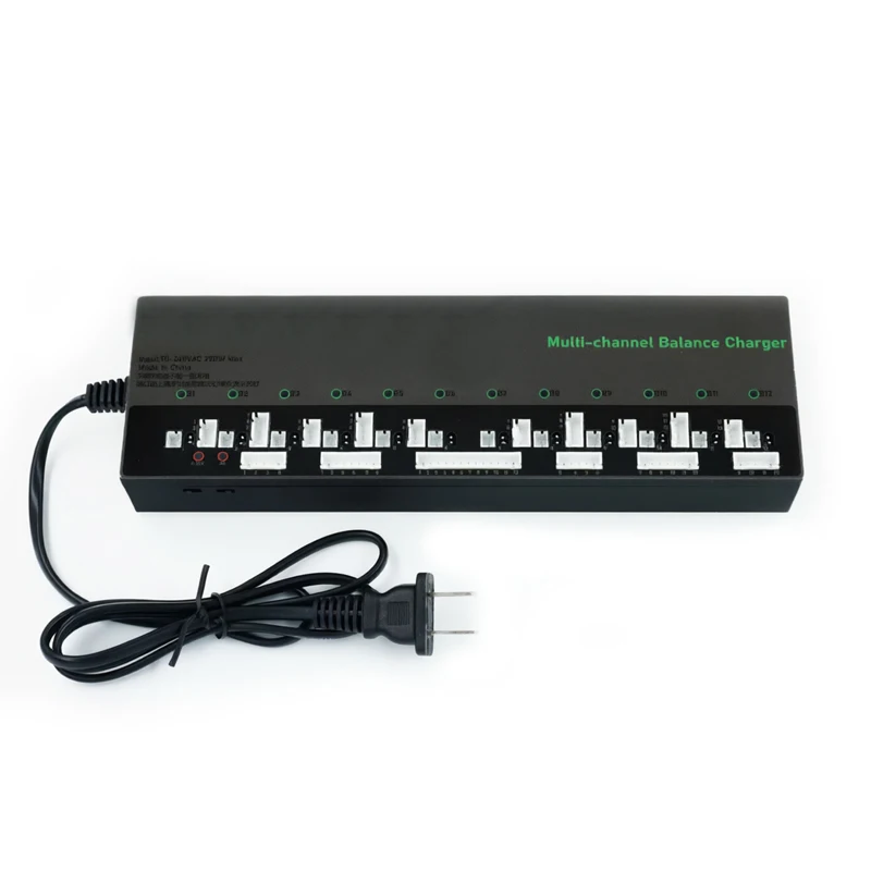 1PCS 160W 1-12S 12‑Channel Independent LiPo Balance Charger 1A/3A Switchable w Short-Circuit Protection for RC FPV Drone Battery