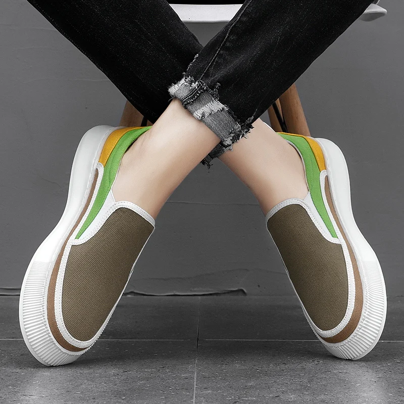 Chunky Shoes for Men Sneakers Spring Mixed Colors Slip-on Men Jogging Sports Shoes Comfortable Platform Fashion Men Sneakers