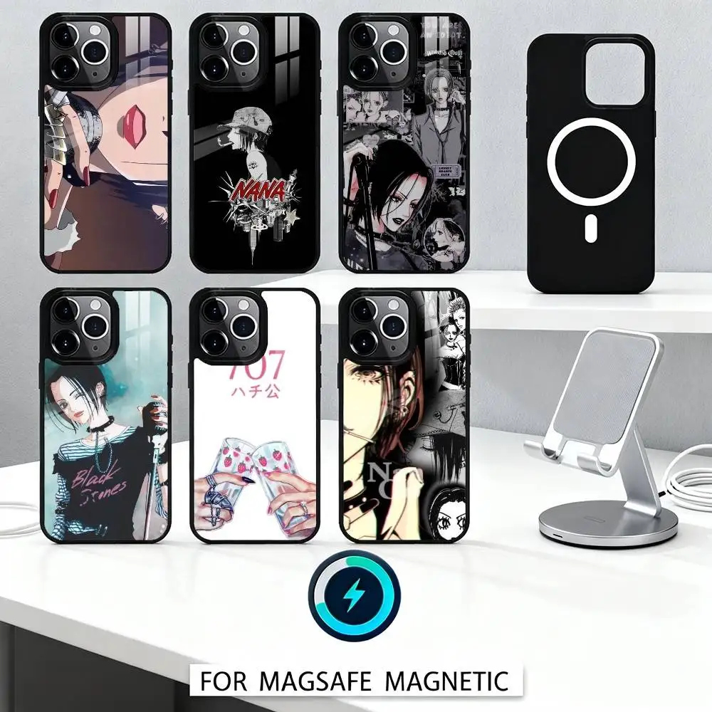 

C-Cartoon O-Oosaki Nana Phone Case Magnetic For iPhone17 16 15 14 13 12 Pro Max For Magsafe Wireless Charging Cover