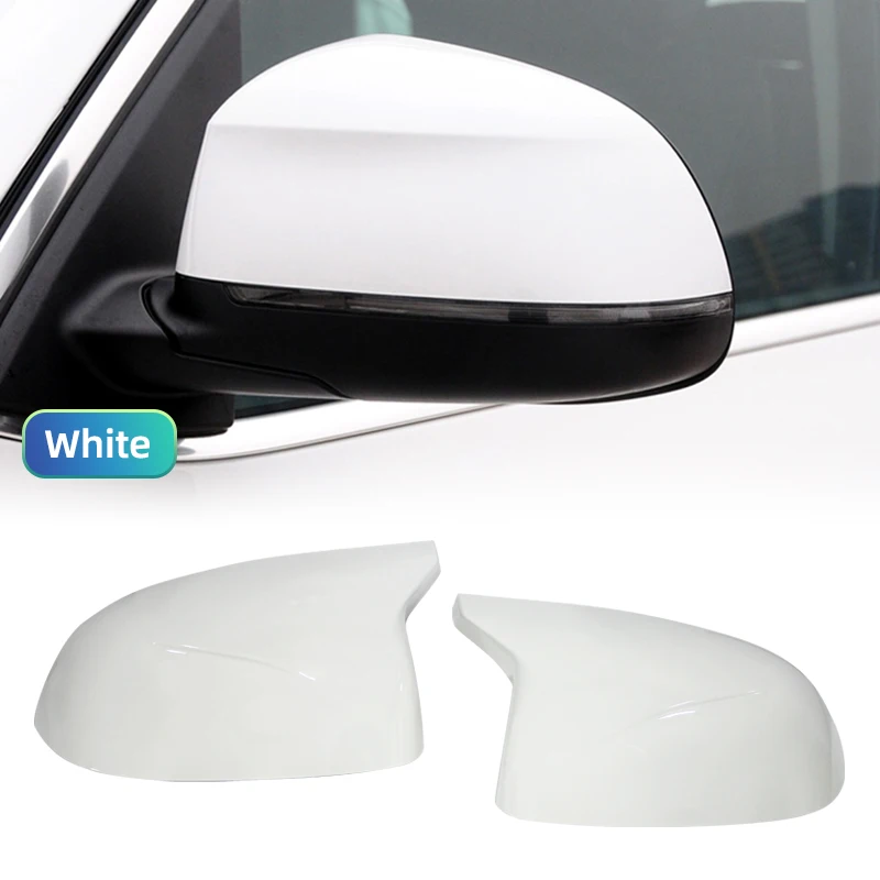 For BMW F25 X3 F26 X4 F15 X5 F16 X6 2014 2015-2018 Auto Car Rear View Side Mirror Cover Trim Glossy Black Carbon Fiber Style view 3
