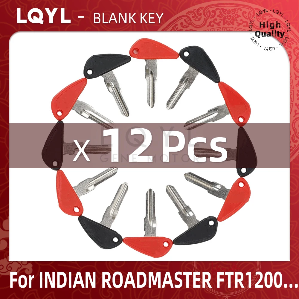 12Pcs NEW Blank Key Motorcycle Replace Uncut Keys For INDIAN ROADMASTER SCOUT ROADMASTE BOBBER FTR1200 LIMITED FTR RALLY 2018