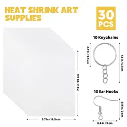 Kit de pelÃcula retrÃĄctil para joyerÃa y llaveros, hojas de plÃĄstico termorretrÃĄctiles y juego de papel, bricolaje