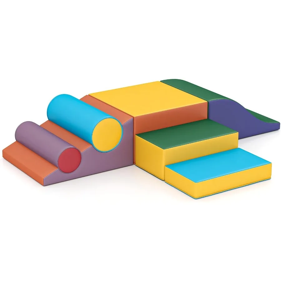 

Indoor Climbing Toys Equipment for and Soft Foam Climbing Blocks with PU Leather Classic Yellow Soft Activity Playset Safe Non-