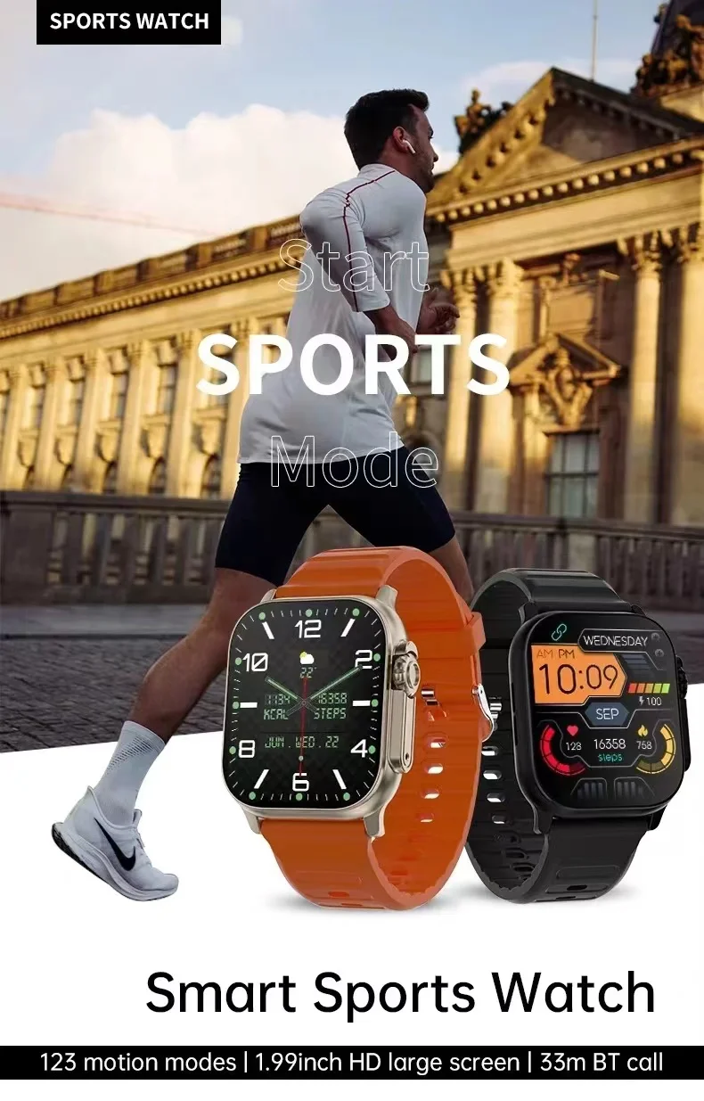 ew Watch T800 U2 Smart Watch 49mm 2024 New NFC Men Women GPS Track Bluetooth Call BT Music Games Wireless Charging Smartwatch