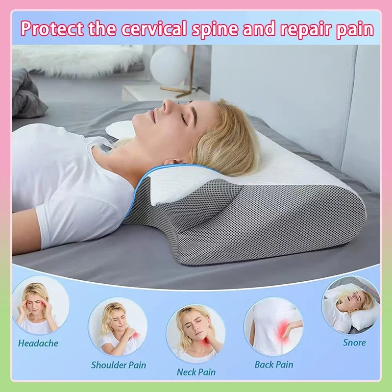 

Hot-quality Memory Foam Protection Slow Rebound Pressure Reduction Butterfly Pillow Ergonomic Horn Protection Neck Pillow