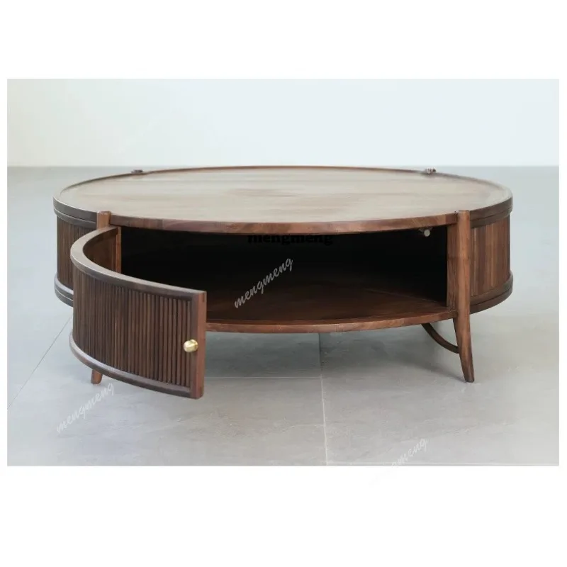 Table and chair combination Zen solid wood tea table tea house tea table black walnut