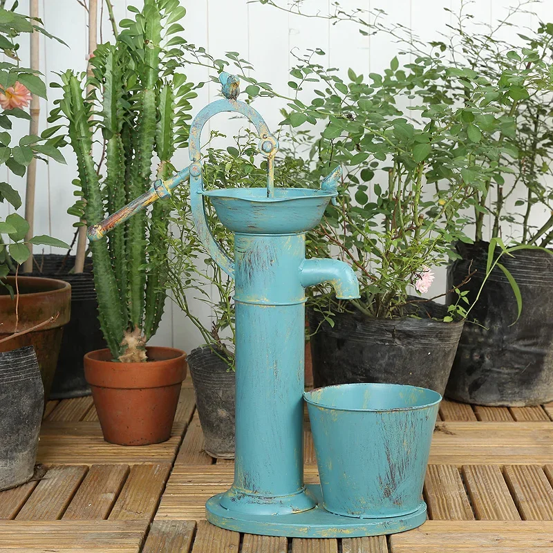 Retro Iron Water Press Flower Pots, Outdoor Balcony Display, Windows Creative Gardening Decoration, Do Old Craft Plant Stand