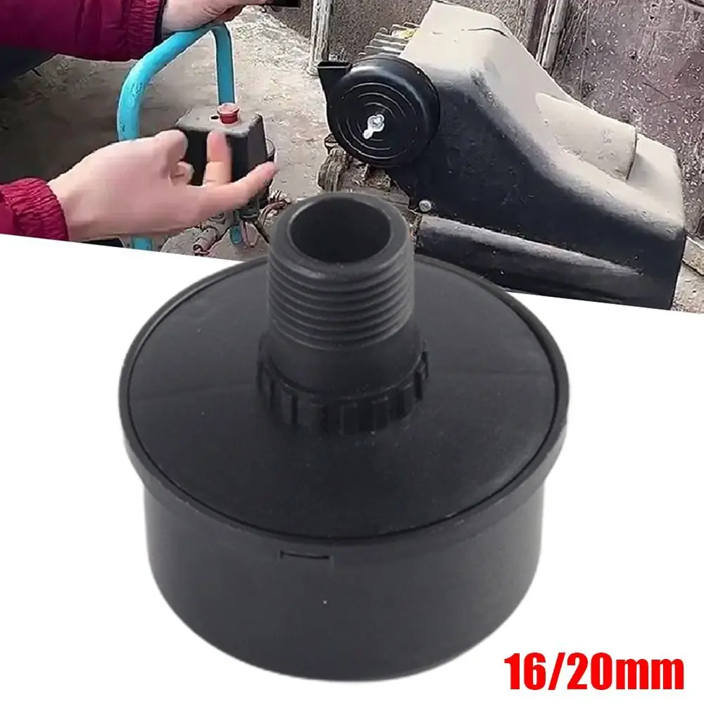 1Pcs 16/20mm Filter Silencer Male Thread Air Compressor Intake Air Compressor Muffler Black Pneumatic Tool Accessory