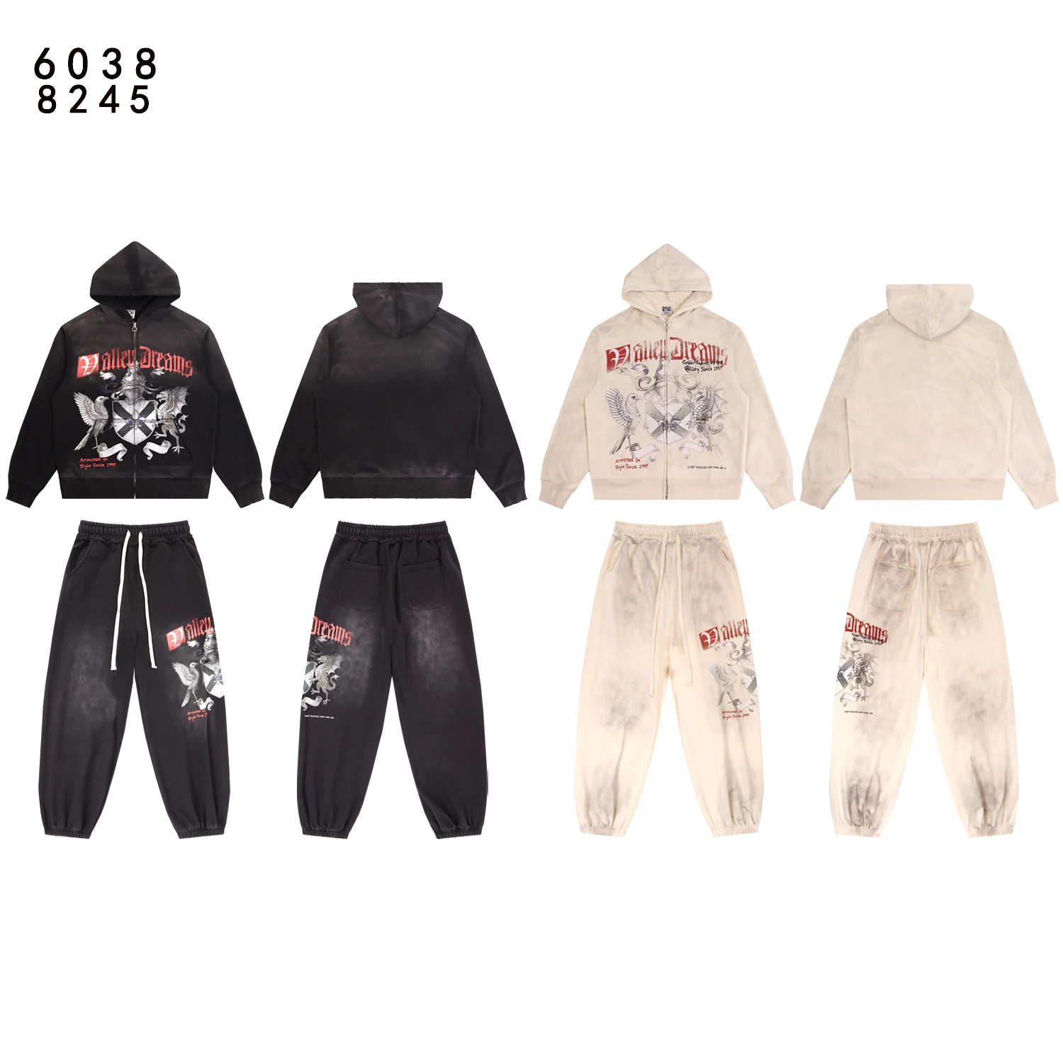 

Свободные спортивные штаны с манжетами Forever Guardian Спортивная одежда Молодежный Long Sve Jaet Waed Look Удобный повседневный комплект для отдыха