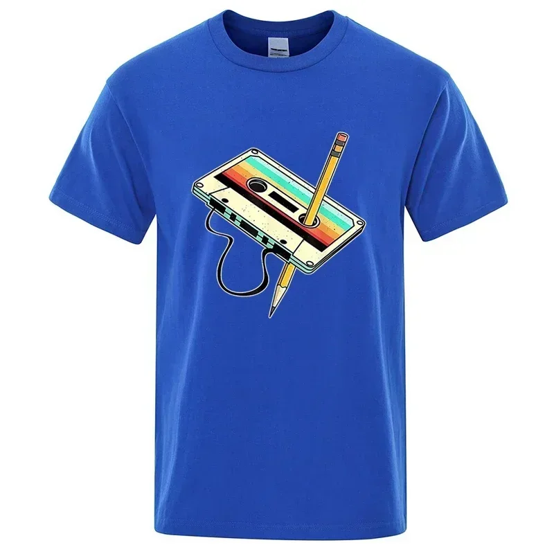 80er-Jahre-Nostalgie-Kassetten-Grafik-T-Shirt Retro-Musik Unisex Kurzarm Baumwollmischung Vintage Y2K Streetwear T-Shirt für Männer und Frauen – Detail 7