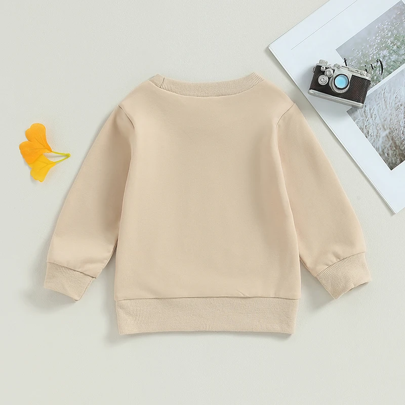 

Newborn Baby Boy Sweatshirt Birthday Clothes Letter Print Long Sleeve Pullover Shirt Tops Fall Winter Outfits