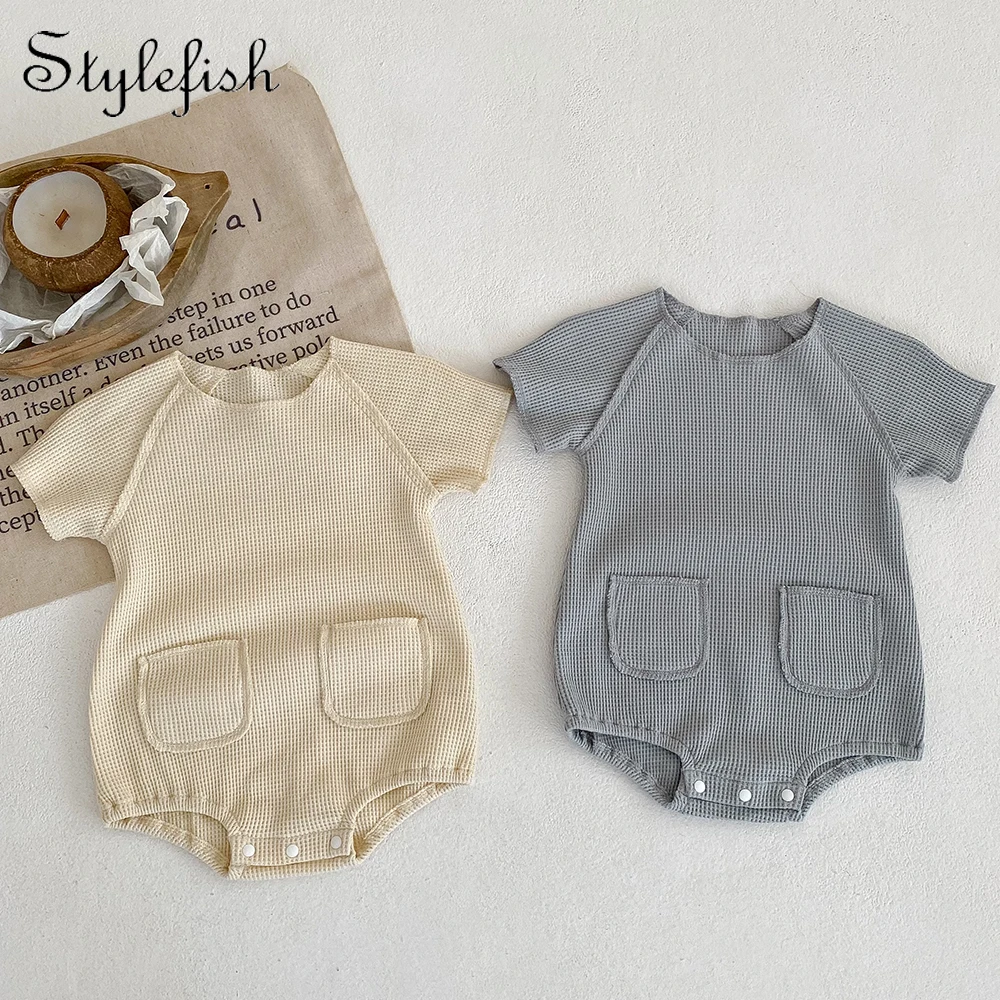 INS Summer New Baby Clothing Cotton Collarless Short Sleeve Bodysuit High Quality Triangle Bodysuit for Boys and Girls