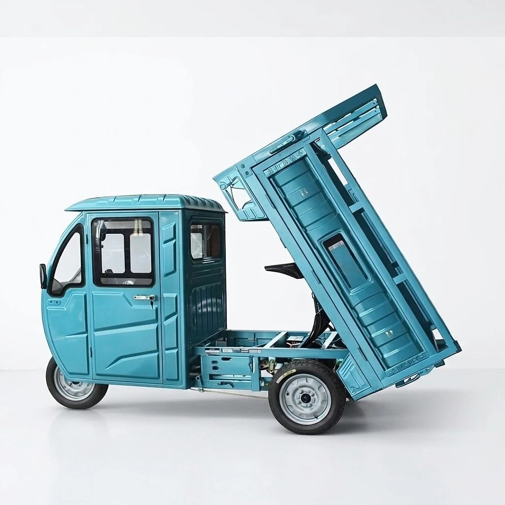 Half Enclosed Electric Tricycle 60V 1000W Cargo 3 Wheel Vehicle for Heavy Duty Transport