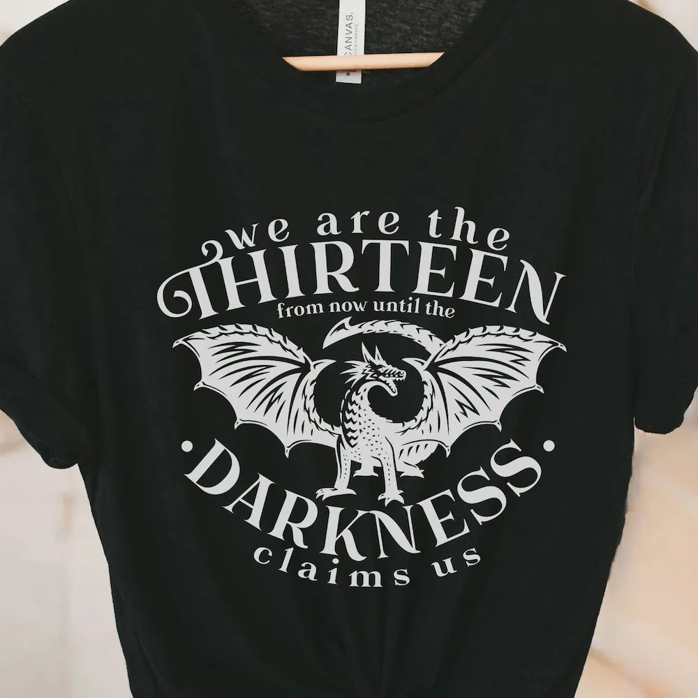 Throne Of Glass Thirteen From Now Until The Darkness Claims Us T Shirt Officially Licensed Sarah J Maas Sjm Tog Manon