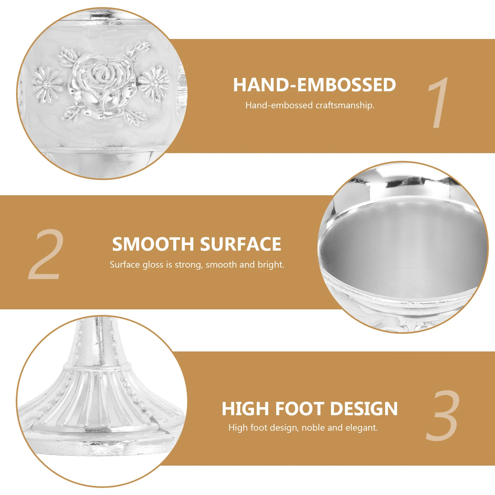 

2pcs High-Heel Liquor Cup Alloy Goblets Vintage Metal Wine Cup Retro Collection Bar Party Use Smooth Easy Clean