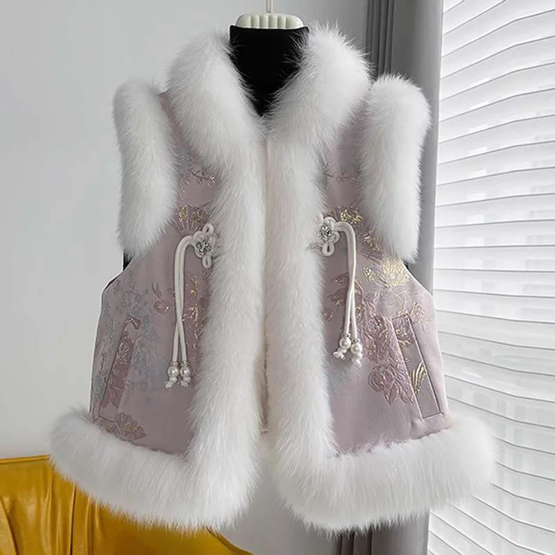 

plus Size 300 Pou Fat MM New Chinese Sle National Trend Svel Jaet Tang Costume Vest oulder Top Winter Women's ...