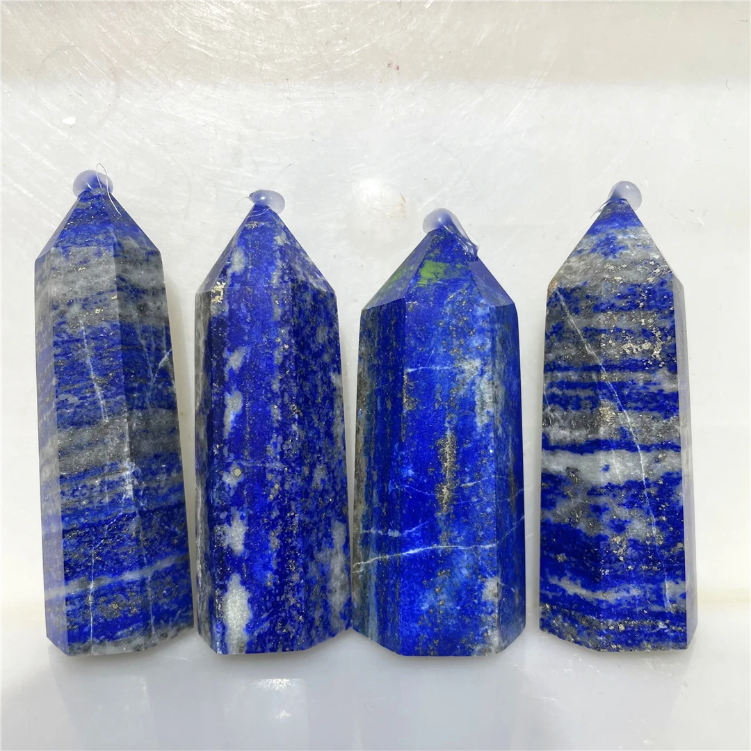

50-80g 2PCS Hot Sale Natural Lapis Lazuli Quartz Polished Points Wands Mineral Specimens Healing Crystal Blue Stones China 2025