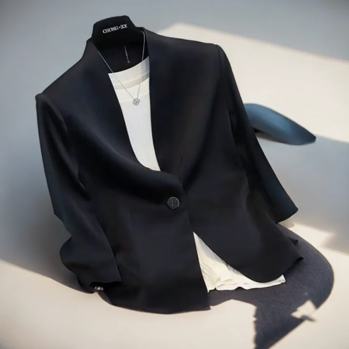 

Женский осенний пиджак из вельвета, приталенный, оверсайз, с контрастными полосками внутри, дышащий, новая зимняя коллекция для французских дам