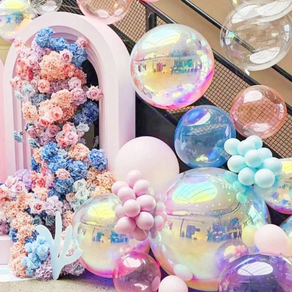 12/22/32/50 Zoll 4D Regenbogen Holographische Folienballons Aufblasbare Spiegelbälle Hochzeit Jubiläum Geburtstag Party Dekoration Globos – Detail 5
